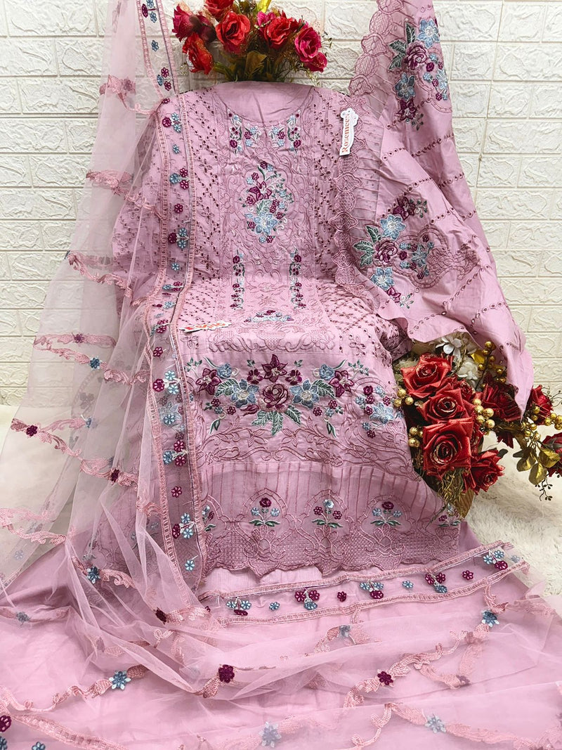 FEPIC ROSEMEEN DNO C 1799 PURE COTTON EMBROIDERED WITH HEAVY HANDWORK PAKISTANI SUIT SINGLE
