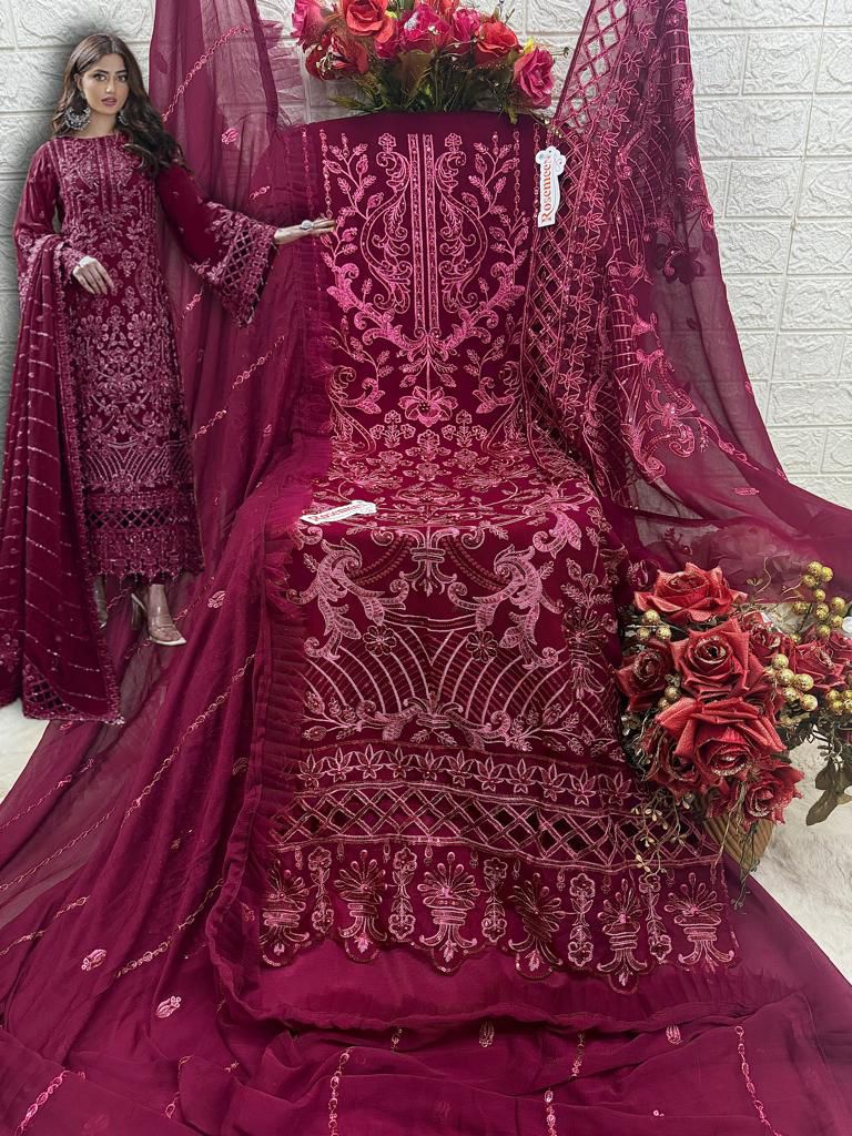 FEPIC ROSEMEEN DNO C 1760 EMBROIDERED WITH HEAVY HANDWORK PAKISTANI SUIT SINGLE