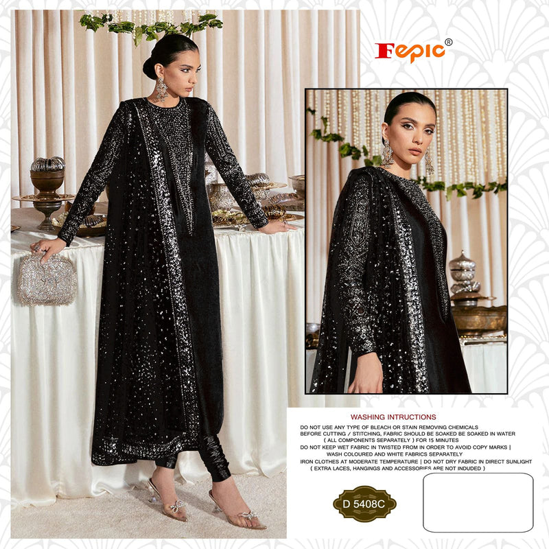 FEPIC 5408 C FEPIC EMBROIDERED WITH HANDWORK DESIGNER PARTY WEAR PAKISTANI SUIT SINGLES