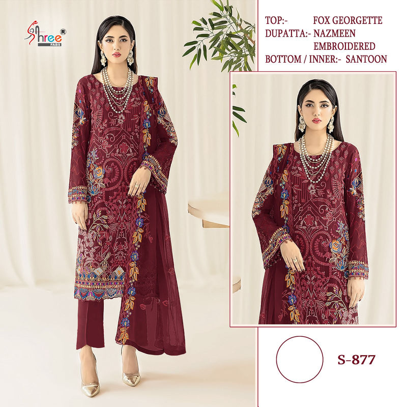 Shree Fabs S 877 Georgette Embroidered Stylish Pakistani Salwar Suit