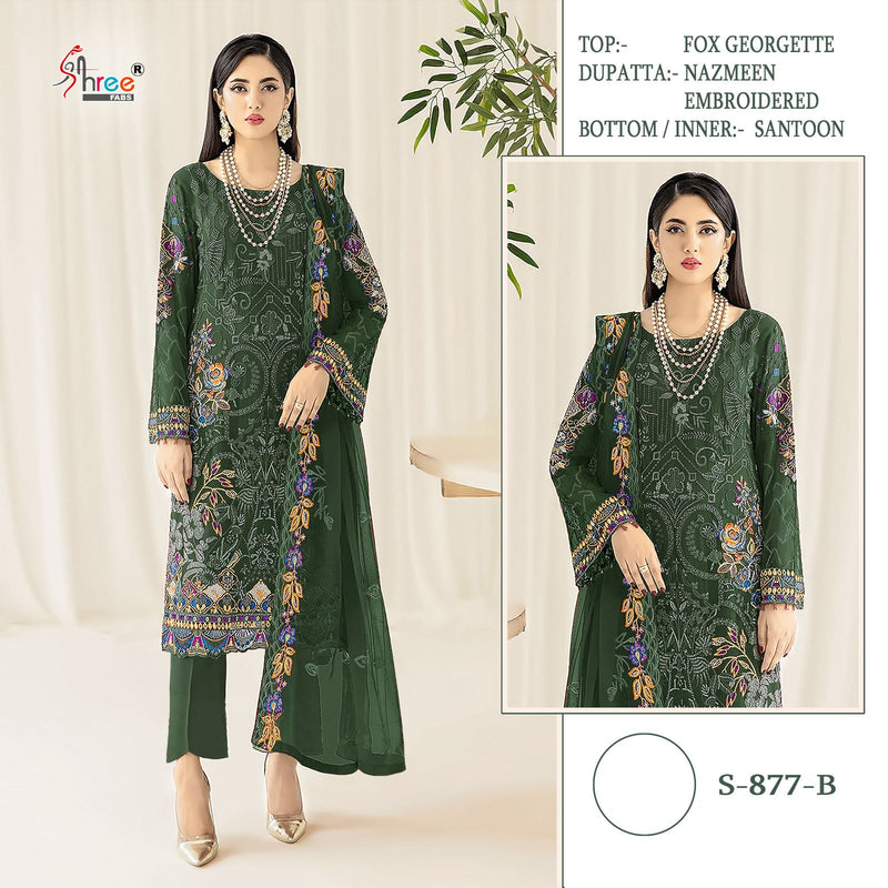 Shree Fabs S 877 B Georgette Embroidered Stylish Pakistani Salwar Suit