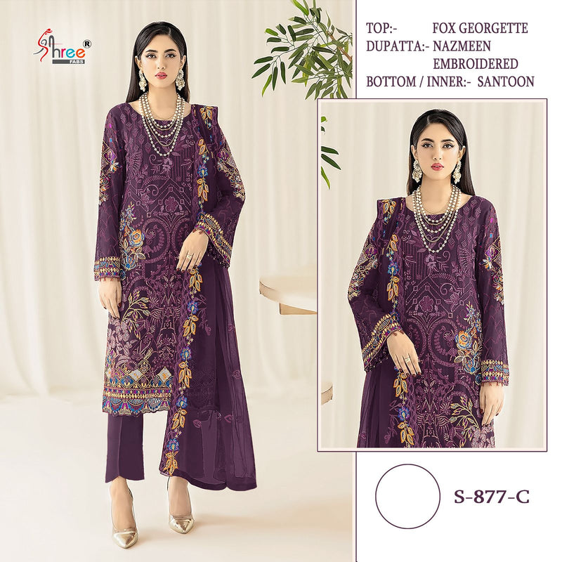 Shree Fabs S 877 C Georgette Embroidered Stylish Pakistani Salwar Suit