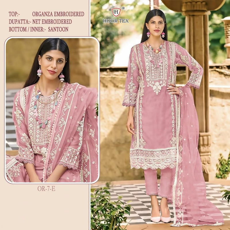 HOOR TEX-OR-7-E ORGANZA EMBROIDERY SEQUENCE WORK PARTY WEAR PAKISTANI SUIT SINGLES