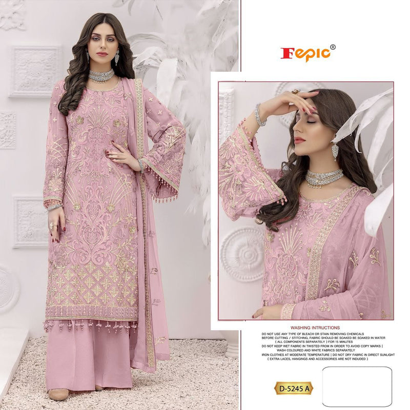FEPIC ROSEMEEN D 5245 A GEORGETTE EMBROIDERED PARTY WEAR PAKISTANI SUIT SINGLES
