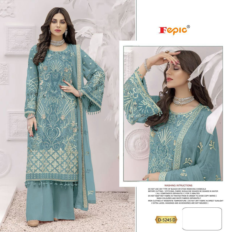 FEPIC ROSEMEEN D 5245 D GEORGETTE EMBROIDERED PARTY WEAR PAKISTANI SUIT SINGLES