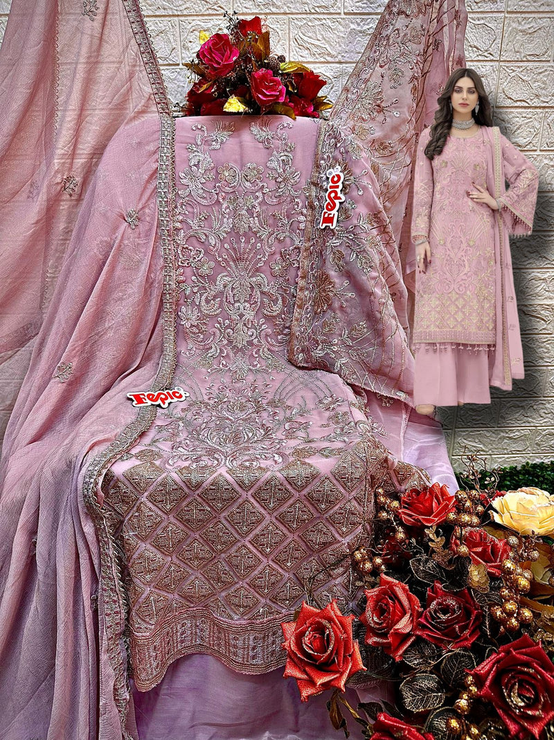 FEPIC ROSEMEEN D 5245 A GEORGETTE EMBROIDERED PARTY WEAR PAKISTANI SUIT SINGLES