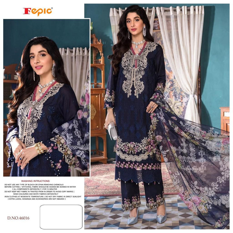 FEPIC ROSEMEEN C 46016 GEORGETTE EMBROIDERED PARTY WEAR PAKISTANI SUIT SINGLES