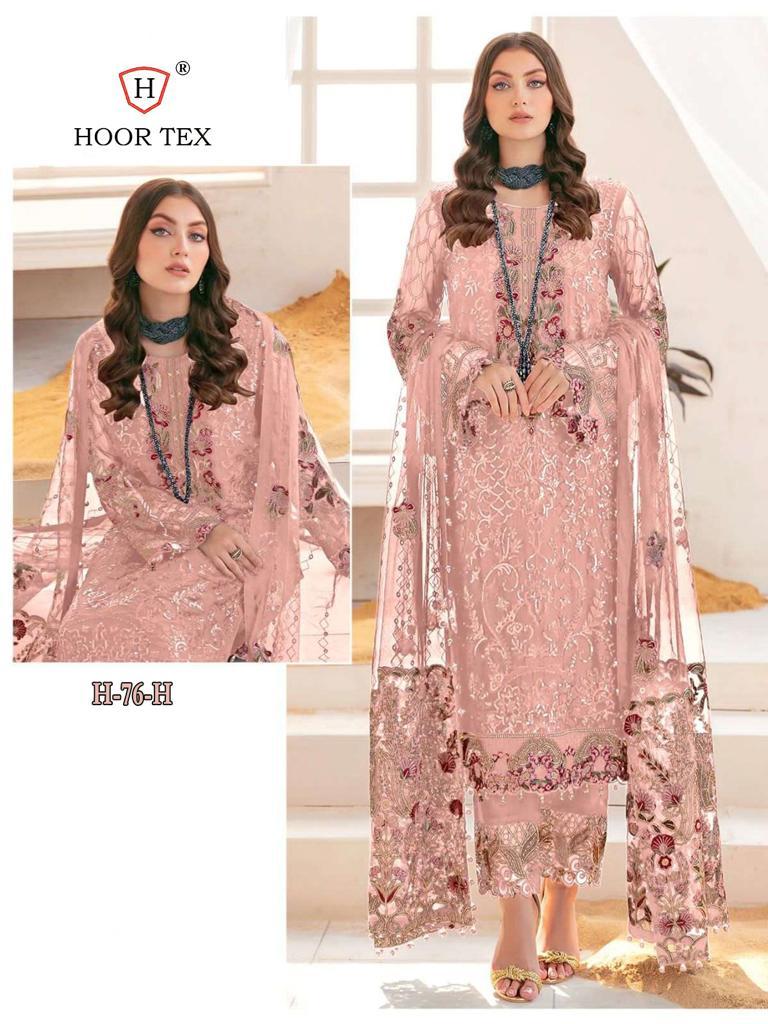 HOOR TEX-H-76-H GEORGETTE EMBROIDERY SEQUENCE WORK PARTY WEAR PAKISTANI SUIT SPEICAL EID COLLETIONS SINGLES