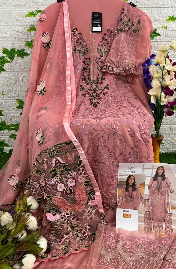 HOOR TEX-H-76-H GEORGETTE EMBROIDERY SEQUENCE WORK PARTY WEAR PAKISTANI SUIT SPEICAL EID COLLETIONS SINGLES