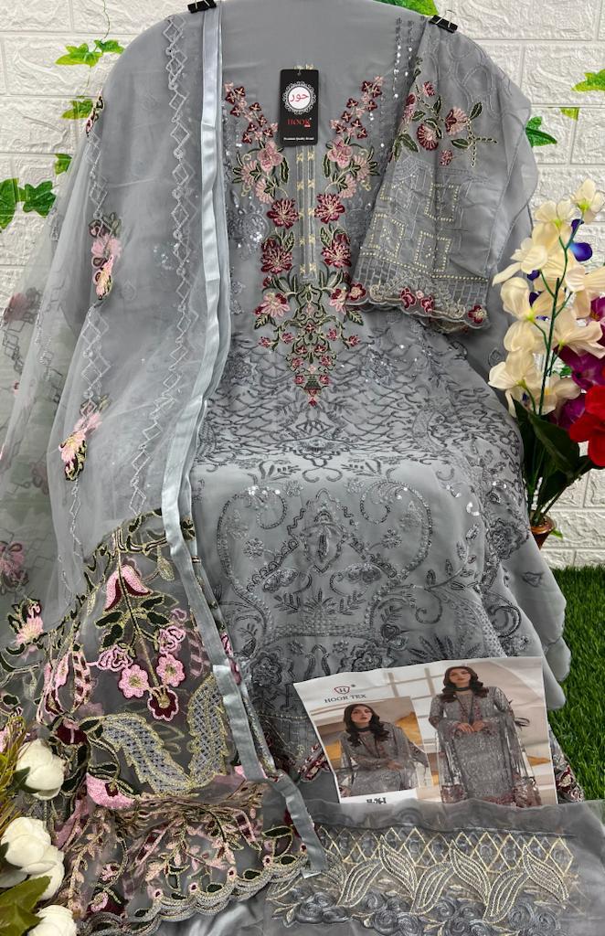HOOR TEX-H-76-I GEORGETTE EMBROIDERY SEQUENCE WORK PARTY WEAR PAKISTANI SUIT SPEICAL EID COLLETIONS SINGLES