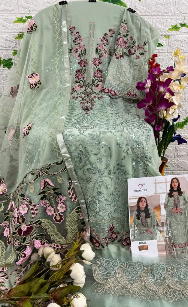 HOOR TEX-H-76-J GEORGETTE EMBROIDERY SEQUENCE WORK PARTY WEAR PAKISTANI SUIT SPEICAL EID COLLETIONS SINGLES