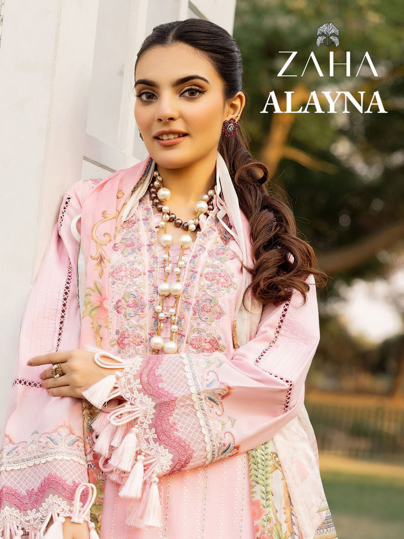 ZAHA 10172 CAMBRIC COTTON WITH HEAVY EMBROIDERY WITH MOTHI WITH STYLISH PAKISTANI SUIT