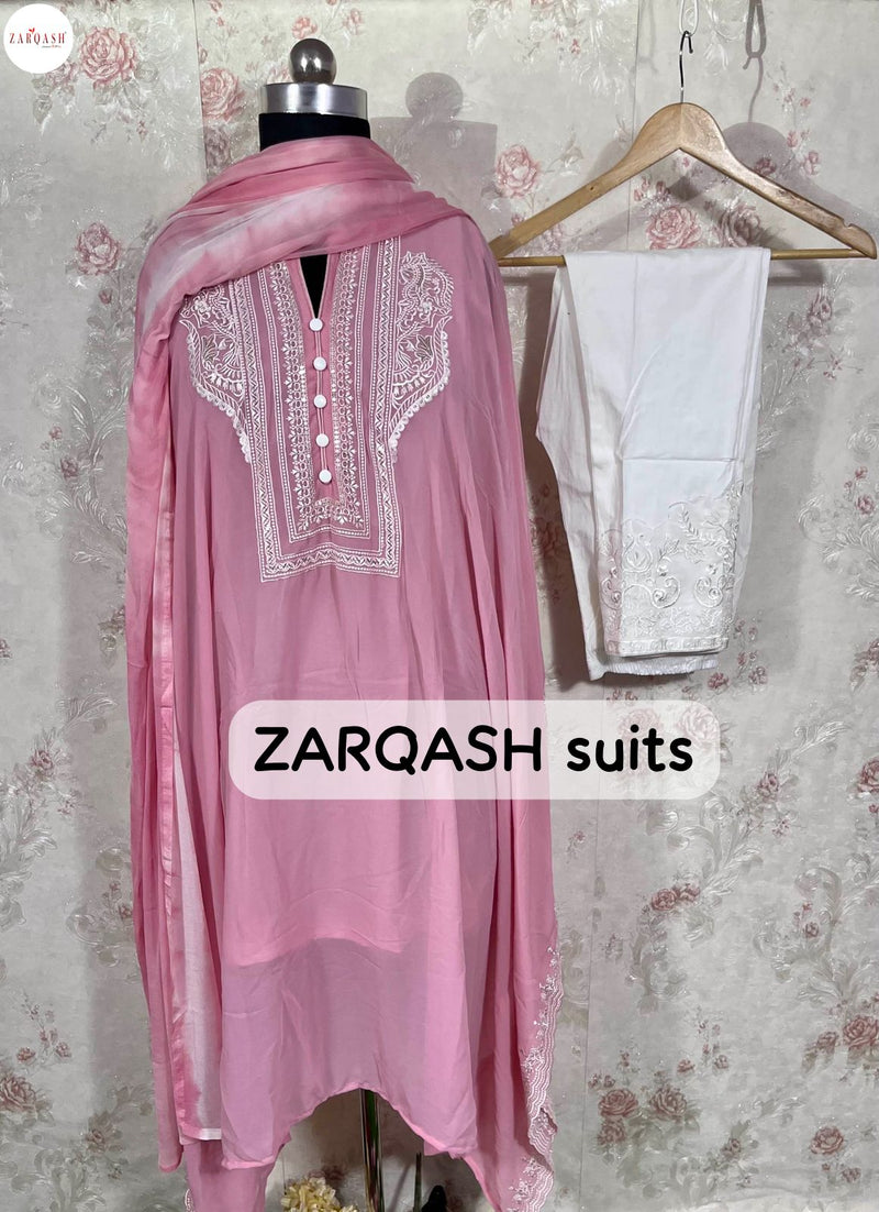 ZARQASH Z 108 G COTTON FEBRIC WITH HEAVY EMBROIDERED WORK DESIGNER PAKISTANI SUIT