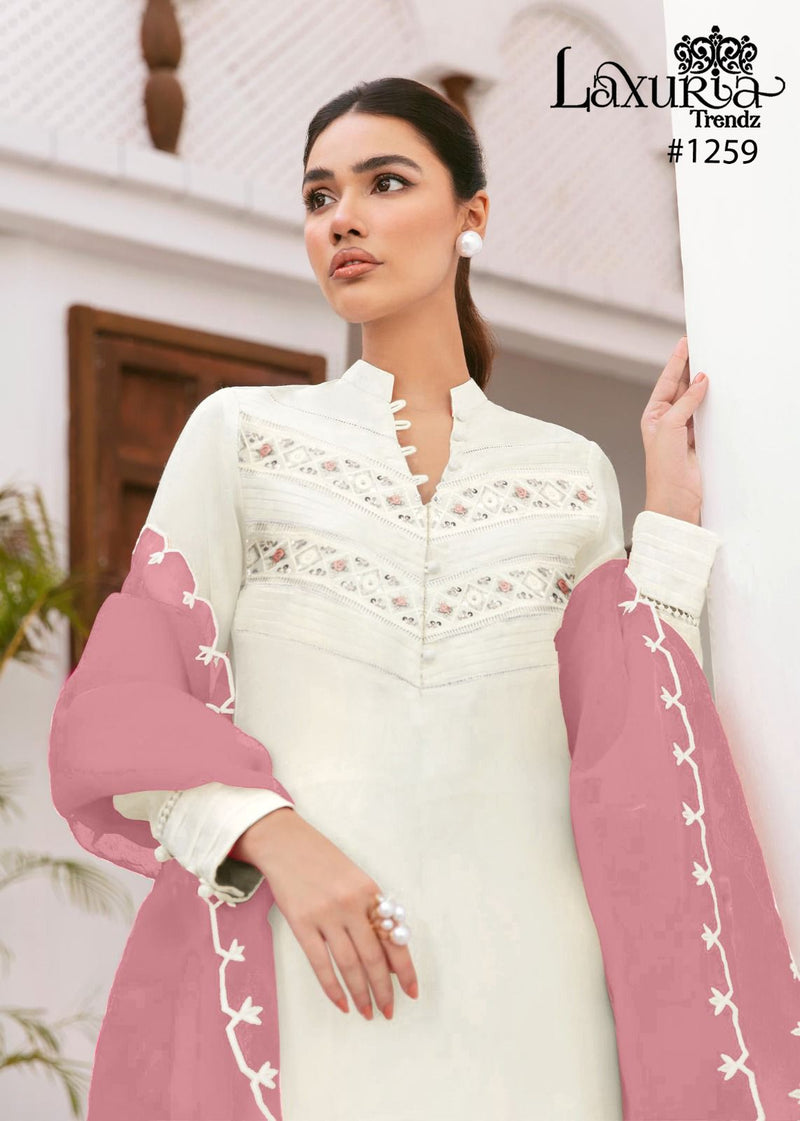 LAXURIA 1259 FOX GEORGETTE DESIGNER STYLISH TUNIC BEAUTIFUL PAKISTANI KURTI SINGLES