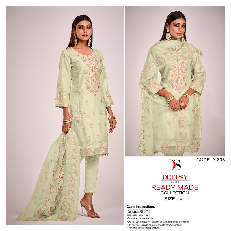 DEEPSY D 303 A ORGANZA EMBROIDERED DESIGNER STYLISH PARTY WEAR PAKISTANI KURTI SINGLES