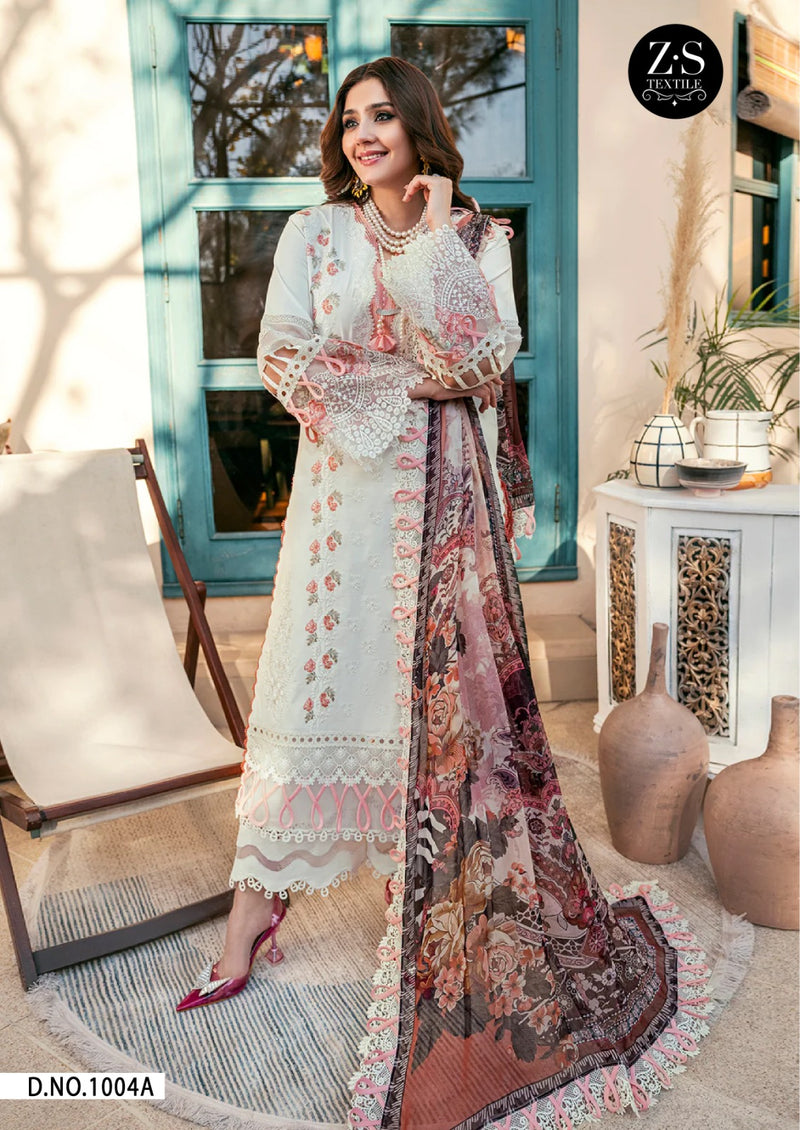 ZS TEXTILES HEAVY RAYON EMBROIDERED DESIGNER STYLISH PAKISTANI SUIT SINGLES