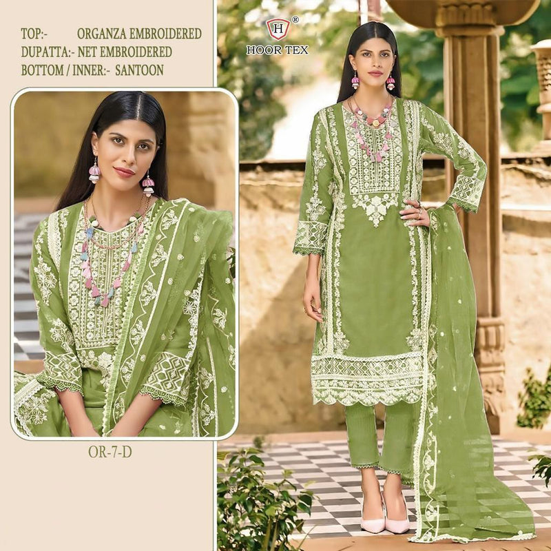 HOOR TEX H 7 D HEAVY EMBROIDERED DESIGNER STYLISH WITH HAND WORK PAKISTANI SUIT SINGLES