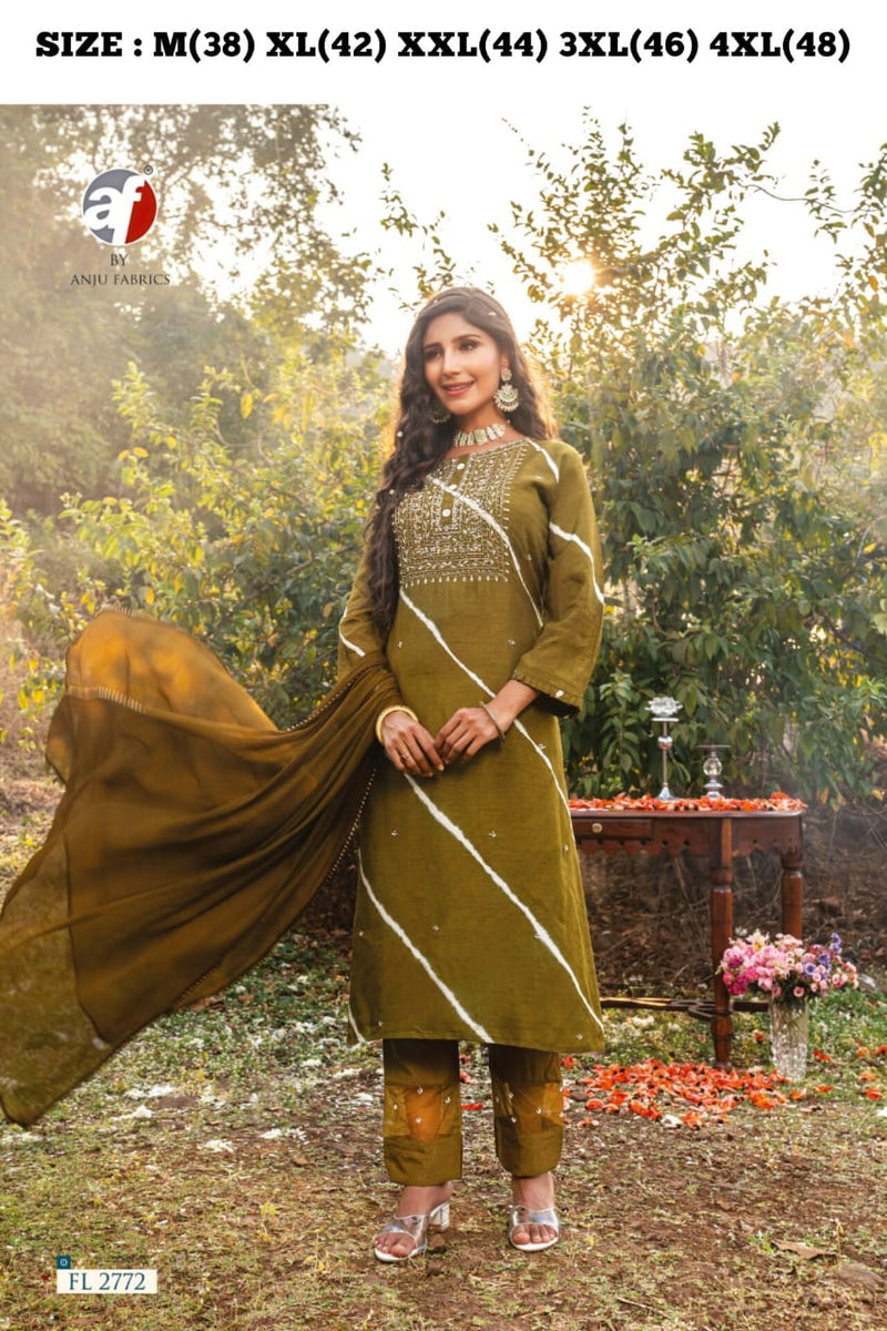 AF FIRST LIGHT FL 2772 VISCOSE DOLA SILK HEAVY EMBROIDERED DESIGNER STYLISH PAKISTANI KURTI