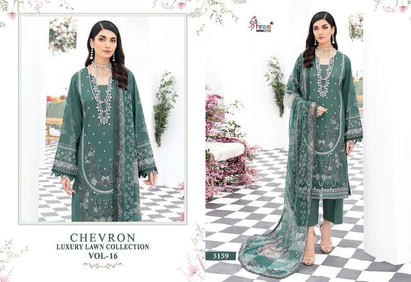 SHREE FABS SF 3159 COTTON TOP PURE LAWN WITH HEAVY SELF EMBROIDERY WITH PATCH WORK DESIGNER STYLISH PAKISTANI SUIT  SINGLES