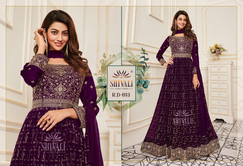 SHIVALI R D 013 FANCY HEAVY DESIGNER STYLISH PARTY WEAR WITH HAND WORK CLASSICAL GROWN