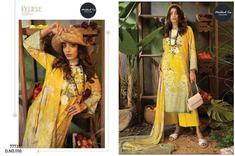 MEHBOOB TEX MT 1110 COTTON PRINT WITH EXCLUSIVE NECK EMBRODERED PATCH  DESIGNER STYLISH PAKISTANI SUIT SINGLES