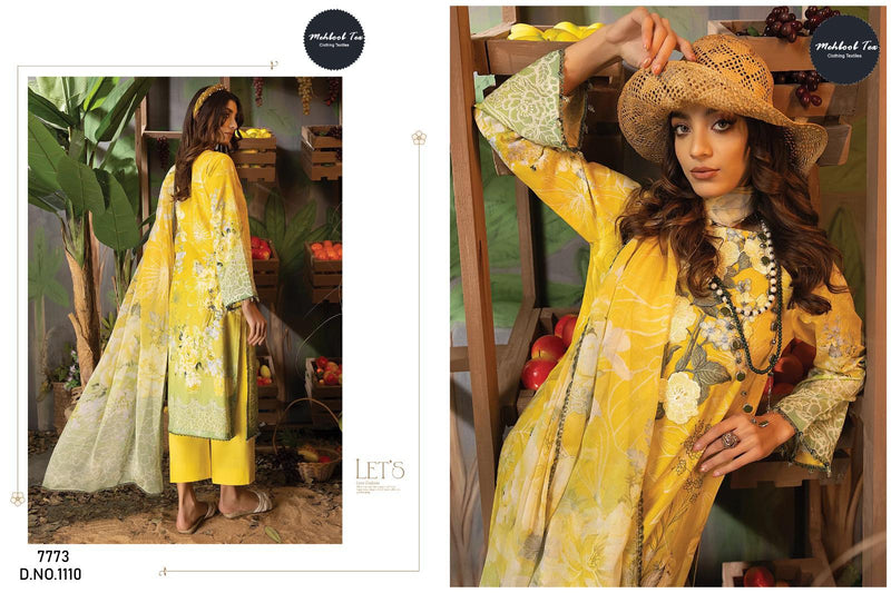 MEHBOOB TEX MT 1110 COTTON PRINT WITH EXCLUSIVE NECK EMBRODERED PATCH  DESIGNER STYLISH PAKISTANI SUIT SINGLES