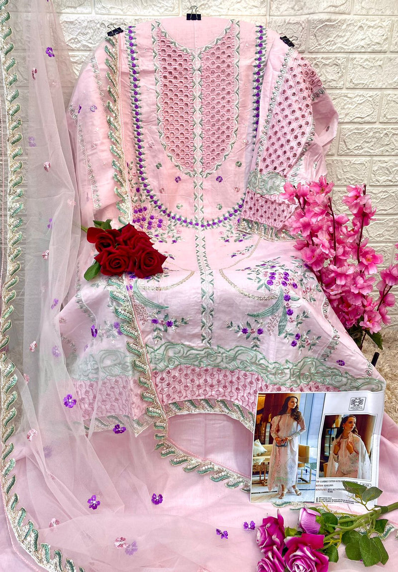 MUSHQ M 250 COTTON HEAVY EMBROIDERED DESIGNER STYLISH WITH HAND WORK PAKISTANI SUIT SINGLES