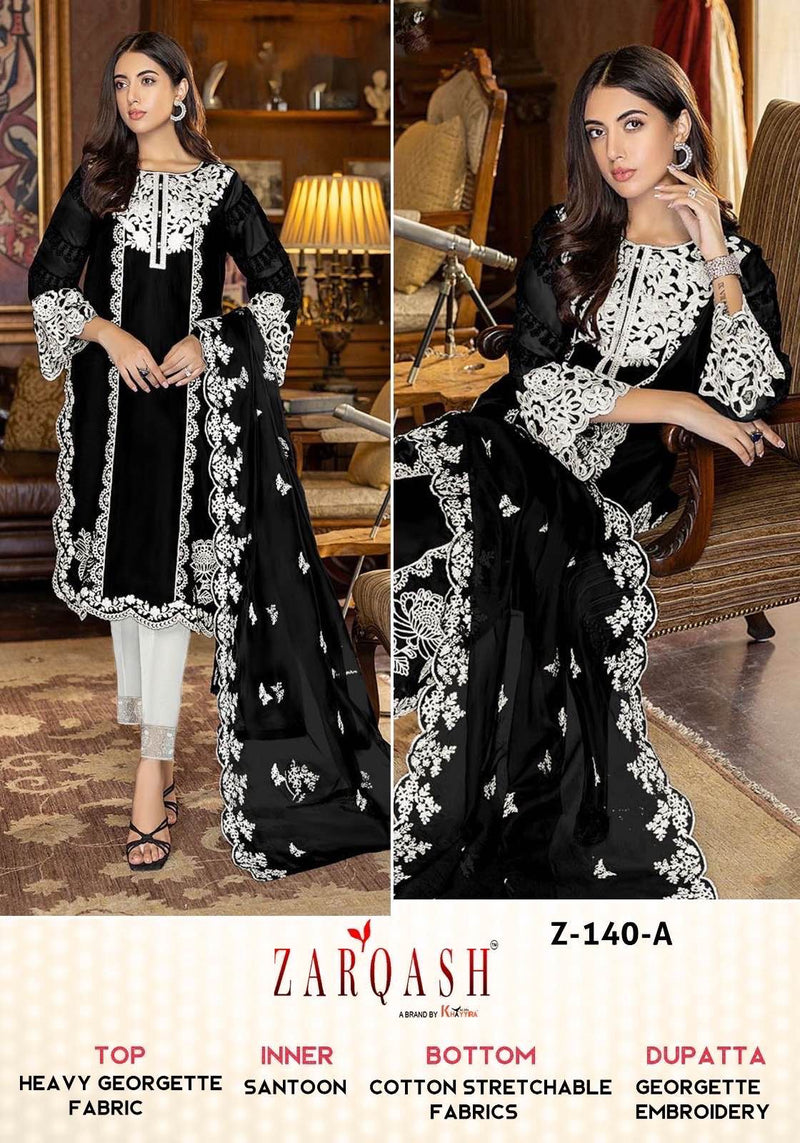 ZARQASH Z 140 A GEORGETTE HEAVY EMBROIDERED DESIGNER STYLISH WITH HAND WORK PAKISTANI SUIT SINGLES