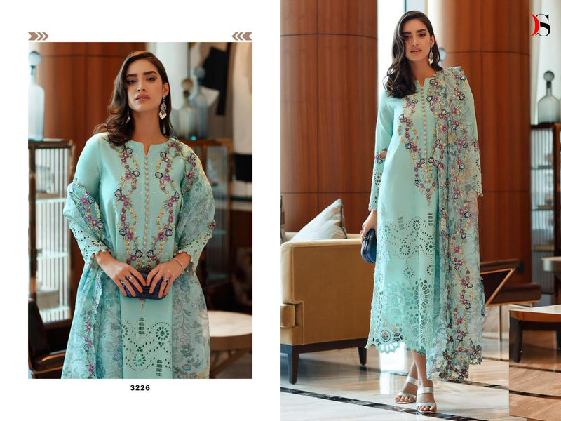 DEEPSY D 3226 COTTON HEAVY EMBROIDERED DESIGNER STYLISH PARTY WEAR PAKISTANI SUIT SINGLES