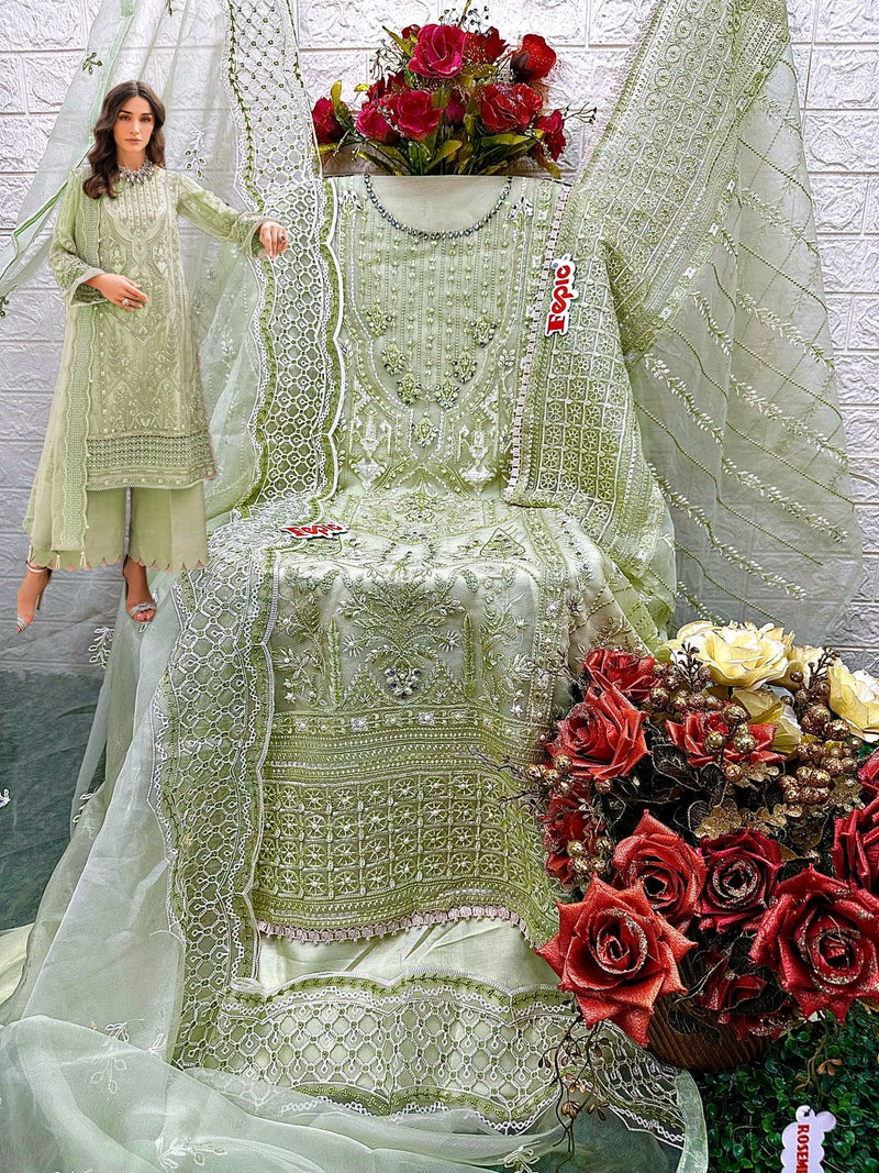 FEPIC 1541 D ORGANZA  EMBROIDERED WITH HEAVY HANDWORK DESIGNER STYLISH PAKISTANI SUIT SINGLES