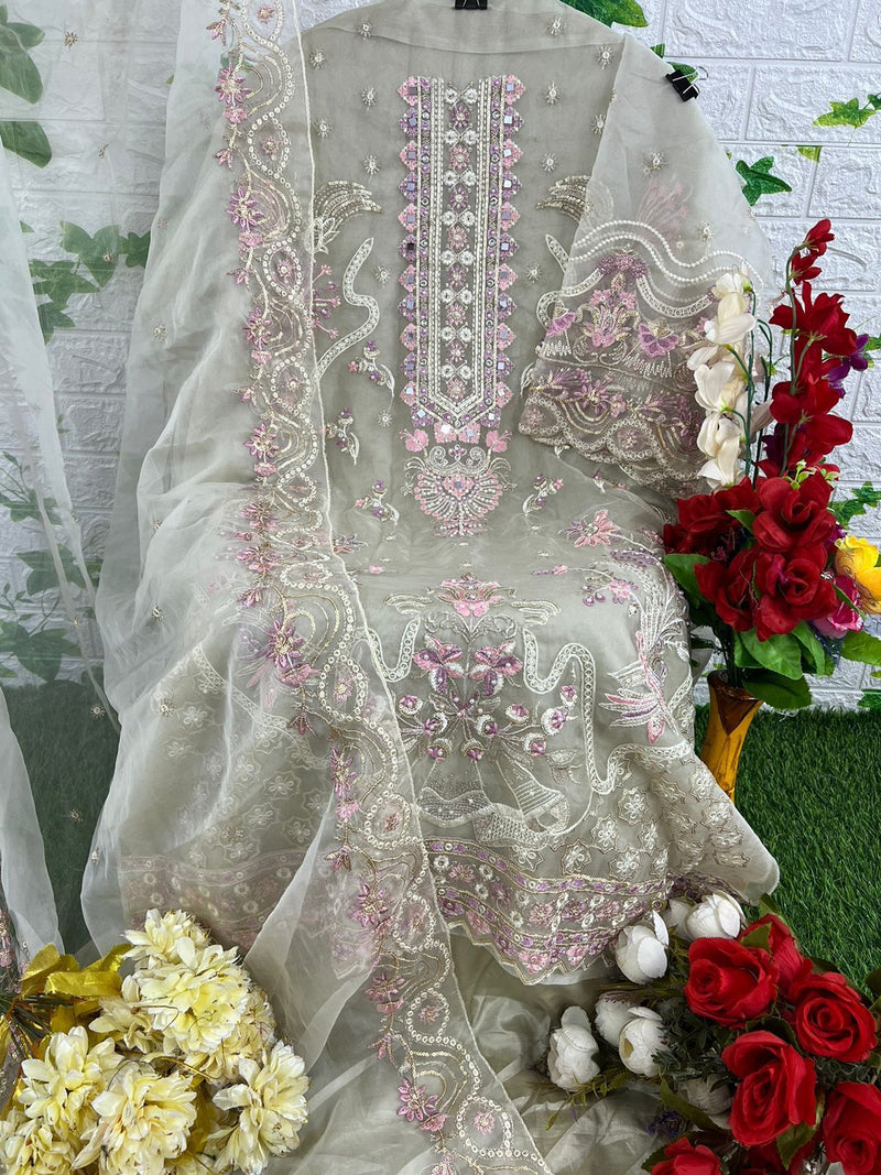 DEEPSY D 1091 C ORGANZA HEAVY EMBROIDERED DESIGNER STYLISH WITH HAND WORK PAKISTANI SUIT SINGLES