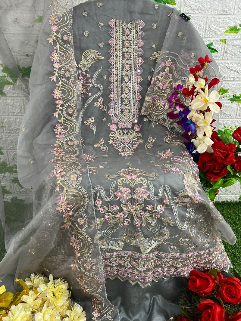DEEPSY D 1091 B ORGANZA HEAVY EMBROIDERED DESIGNER STYLISH PARTY WEAR PAKISTANI SUIT SINGLES