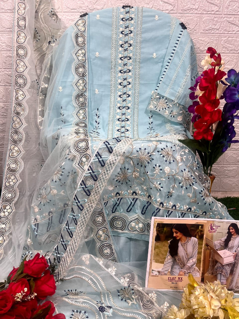 DINSAA D 1015 CPTTON HEAVY EMBROIDERED DESIGNER STYLISH WITH HAND WORK PAKISTANI SUIT SINGLES