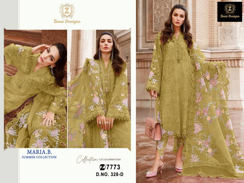 ZIAAZ DESIGNS Z 328 D COTTON HEAVY EMBROIDERED DESIGNER STYLISH WITH HAND WORK PAKISTANI SUIT SINGLES