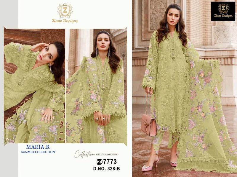 ZIAAZ DESIGNS Z 328 B COTTON HEAVY EMBROIDERED DESIGNER STYLISH WITH HAND WORK PAKISTANI SUIT SINGLES