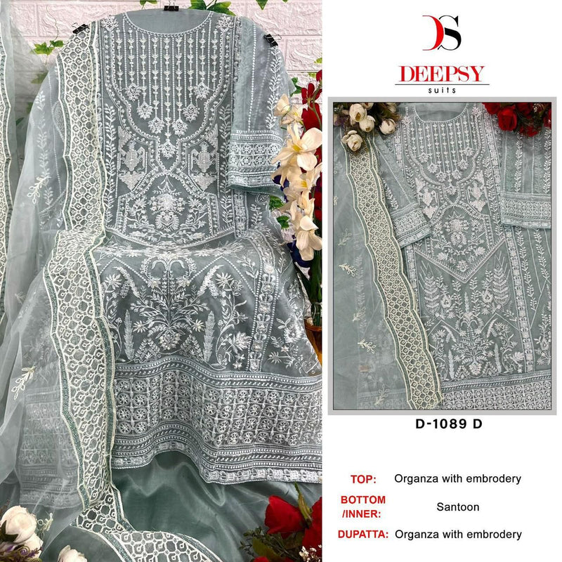 DEEPSY D 1089 D HEAVY EMBROIDERED DESIGNER STYLISH PARTY WEAR PAKISTANI SUIT SINGLES