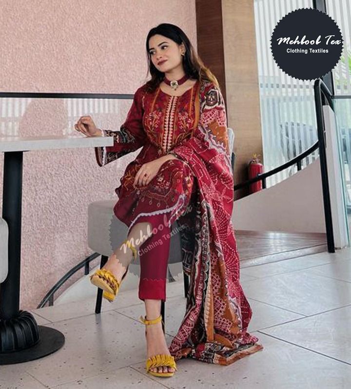 MEHBOOB TEX M 10188 GEORGETTE HEAVY EMBROIDERED DESIGNER STYLISH WITH HAND WORK PAKISTANI SUIT SINGLES