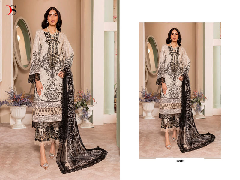 DEEPSY D 3202 COTTON HEAVY EMBROIDERED DESIGNER STYLISH WITH HAND WORK PAKISTANI SUIT SINGLES