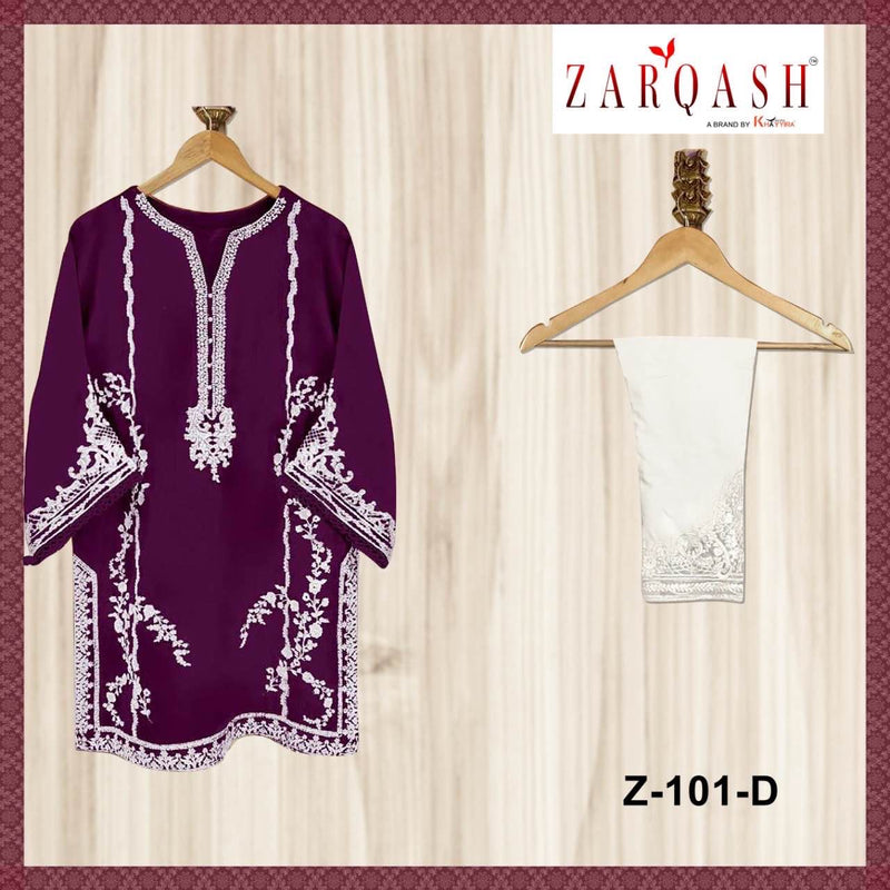 ZARQASH Z 101 D FOX GEORGETTE HEAVY EMBROIDERED DESIGNER STYLISH WITH HAND WORK PAKISTANI SUIT SINGLES