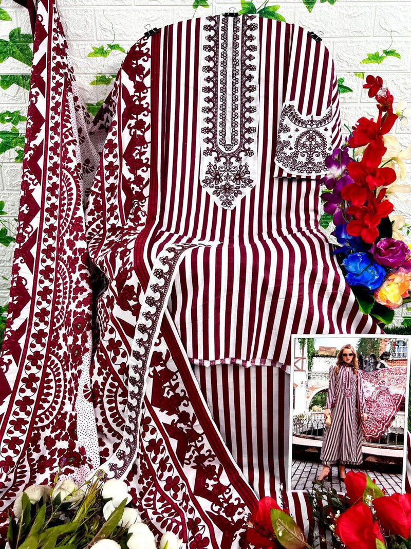 DEEPSY D 3335 COTTON HEAVY EMBROIDERED DESIGNER STYLISH WITH PRINTED PAKISTANI SUIT SINGLES
