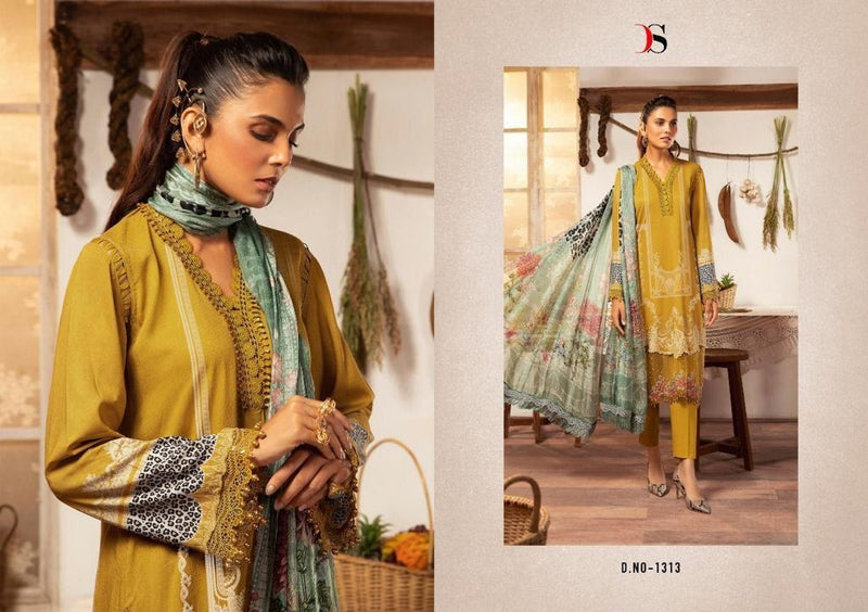 DEEPSY D 1313 COTTON HEAVY EMBROIDERED DESIGNER STYLISH WITH HAND WORK PAKISTANI SUIT SINGLES