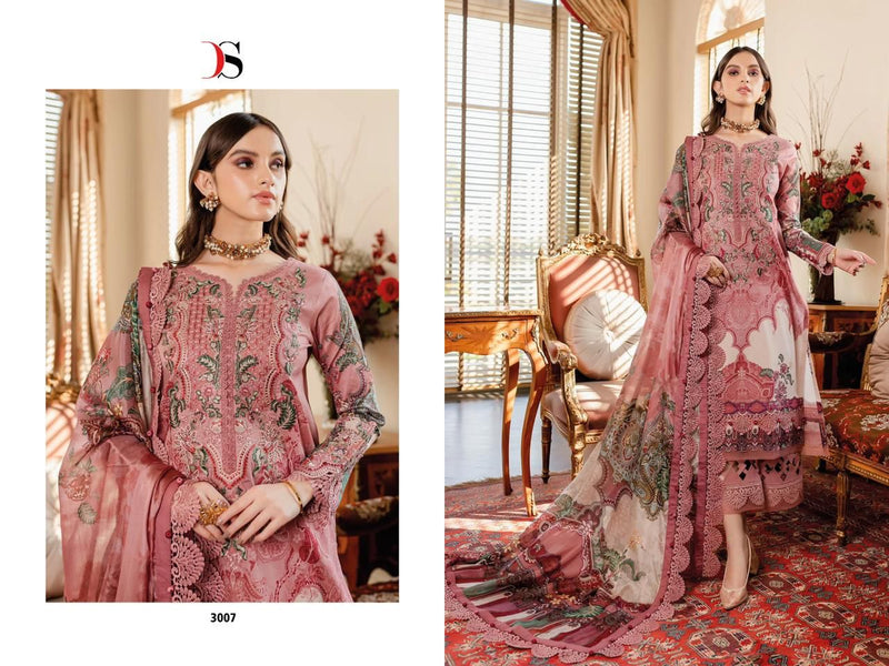 DEEPSY D 3007 COTTON HEAVY EMBROIDERED DESIGNER STYLISH WITH HAND WORK PAKISTANI SUIT SINGLES