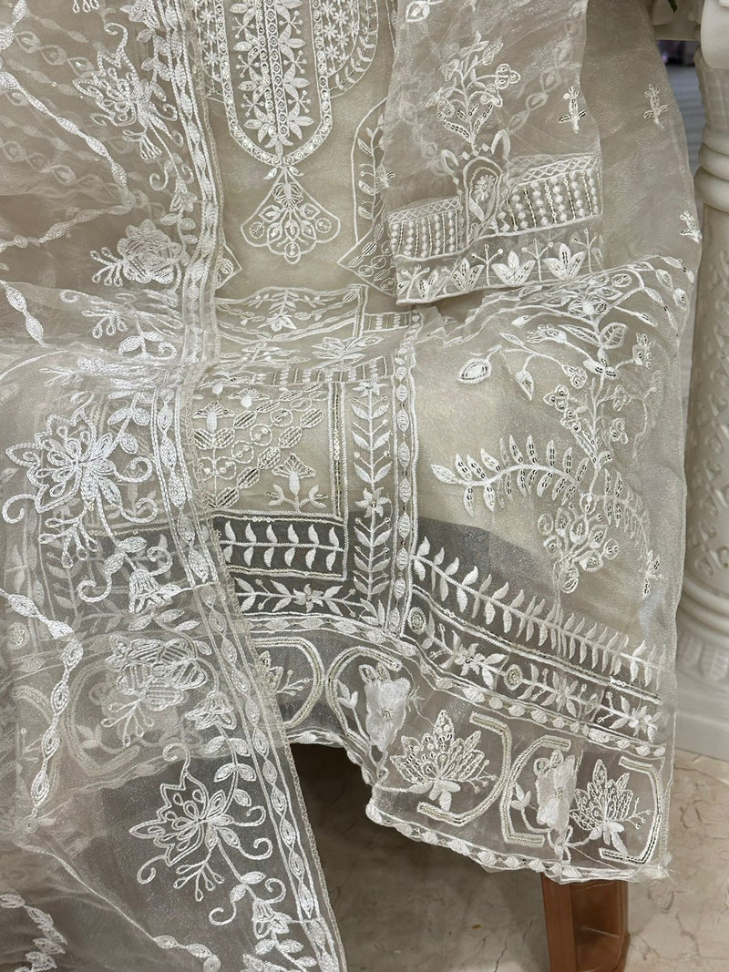 MEHBOOB TEX M 1071 D ORGANZA HEAVY EMBROIDERED DESIGNER STYLISH PARTY WEAR PAKISTANI SUIT SINGLES