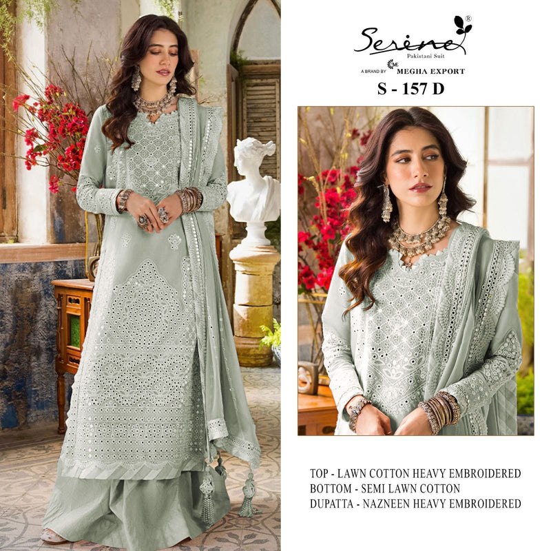 SERINE S 157 D  COTTON HEAVY EMBROIDERED DESIGNER STYLISH WITH HAND WORK PAKISTANI SUIT SINGLES
