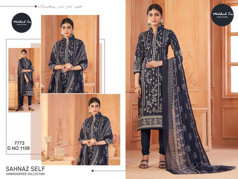 MEHBOOB TEX M 1109 COTTON HEAVY EMBROIDERED DESIGNER STYLISH WITH PRINTED PAKISTANI SUIT SINGLES