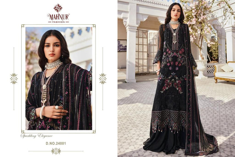 MAHNUR M 24001 GEORGETTE HEAVY EMBROIDERED DESIGNER STYLISH WITH HAND WORK PAKISTANI SUIT SINGLES