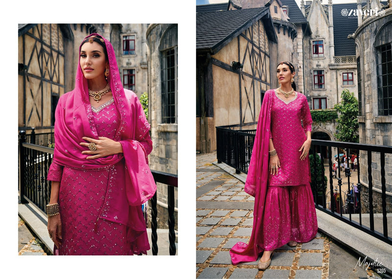 EBA 1205 CHINON CHINON WITH EMBROIDERED WORK WITH FANCY LOOK BEST DESIGN WEDDING WEAR SUIT