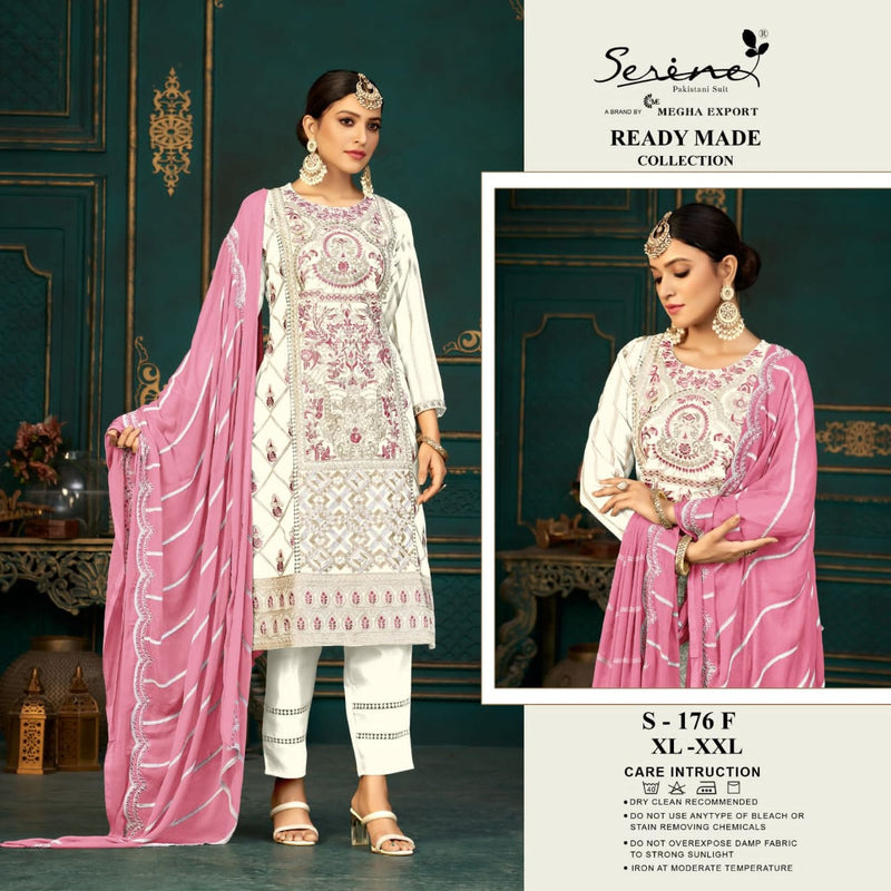 SERINE S 176 F NAZMIN WITH HEAVY EMBROIDERED WORK WITH HAND WORK PAKISTANI KURTI SINGLES