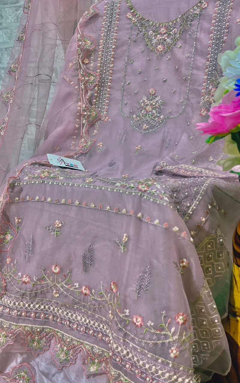 SHREE FABS SF 802 ORGANZA WITH HEAVY EMBROIDERED DESIGNER WEDDING WEAR PAKISTANI SUIT SINGLES