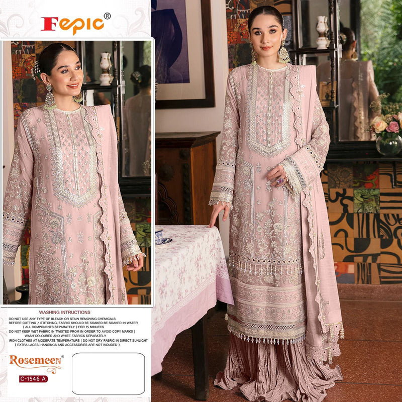 Fepic D No 1546 Organza With Embroidery Heavy Handwork Pakistani Suits